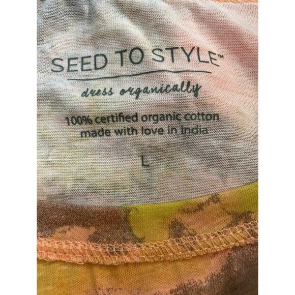 Seed Style Organic Cotton Watercolor Print Top LARGE (909) - Picture 5 of 5